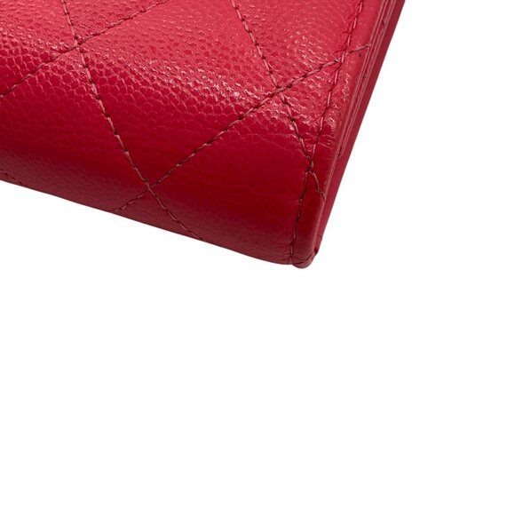 Chanel Pink Quilted Caviar Leather Timeless Wallet - Picture 13 of 16